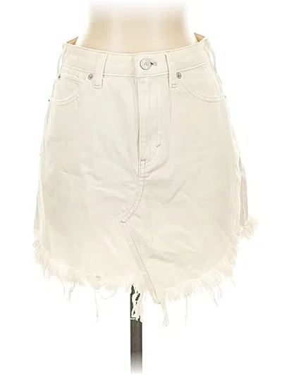 Pre-owned We The Free Denim Skirt In White