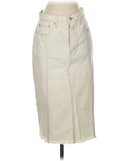 Pre-owned We The Free Denim Skirt In White