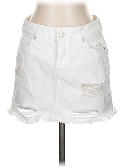 Pre-owned We The Free Denim Skirt In White
