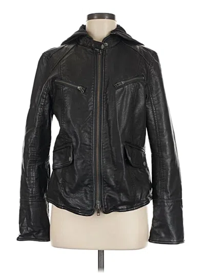 Pre-owned We The Free Faux Leather Jacket In Black