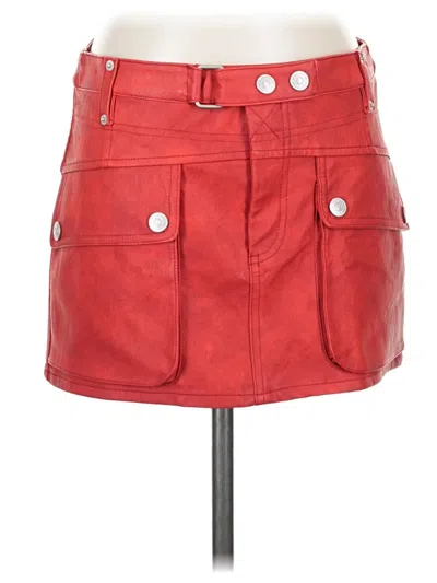 We The Free Faux Leather Skirt In Red