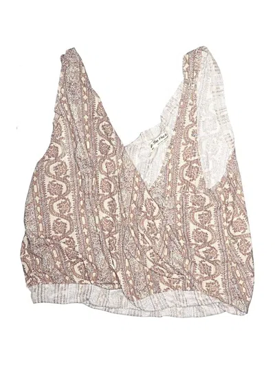 We The Free Halter Top Tan Plunge Neckline Tops In Neutral