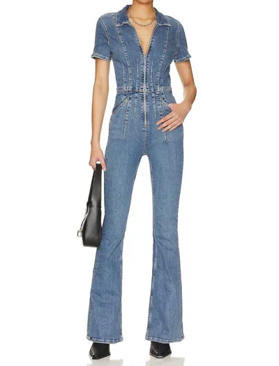 We The Free Jayde Flare Jumpsuit In Sunburst Blue