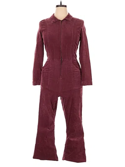 Pre-owned We The Free Jumpsuit In Burgundy