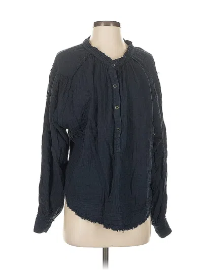Pre-owned We The Free Long Sleeve Blouse In Black