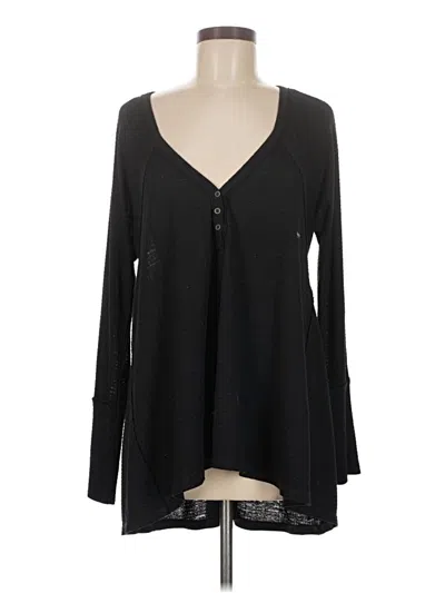 Pre-owned We The Free Long Sleeve Blouse In Black