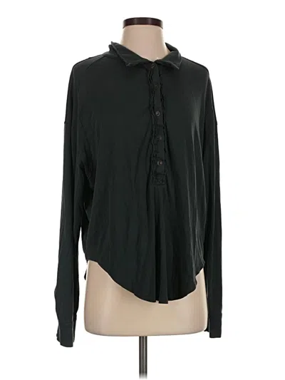 Pre-owned We The Free Long Sleeve Blouse In Black