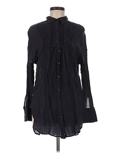 Pre-owned We The Free Long Sleeve Blouse In Black
