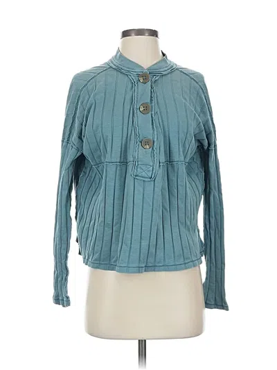 Pre-owned We The Free Long Sleeve Blouse In Blue