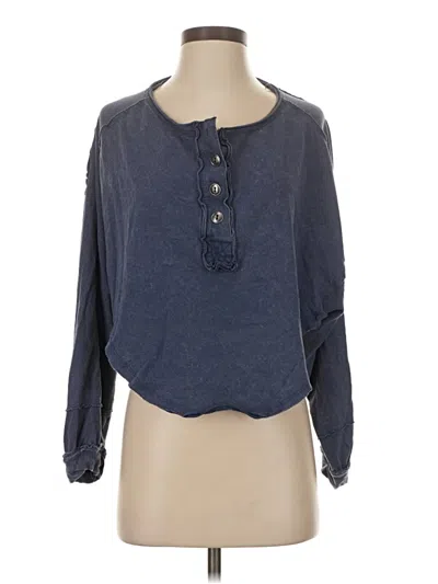 Pre-owned We The Free Long Sleeve Blouse In Blue