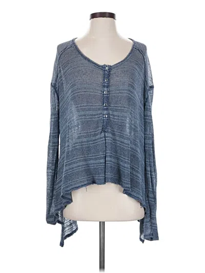 Pre-owned We The Free Long Sleeve Blouse In Blue