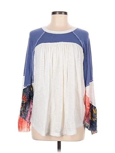 Pre-owned We The Free Long Sleeve Blouse In Blue