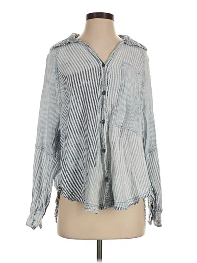 Pre-owned We The Free Long Sleeve Blouse In Blue