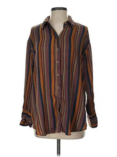 Pre-owned We The Free Long Sleeve Blouse In Brown