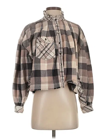 Pre-owned We The Free Long Sleeve Blouse In Brown