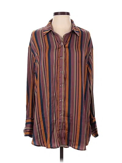 Pre-owned We The Free Long Sleeve Blouse In Brown