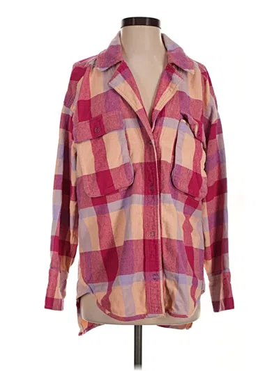 Pre-owned We The Free Long Sleeve Blouse In Burgundy