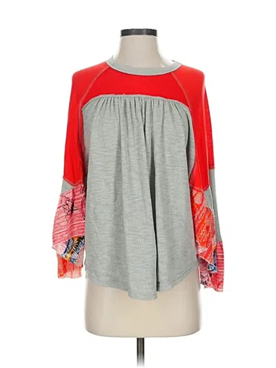 Pre-owned We The Free Long Sleeve Blouse In Gray