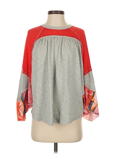 Pre-owned We The Free Long Sleeve Blouse In Gray