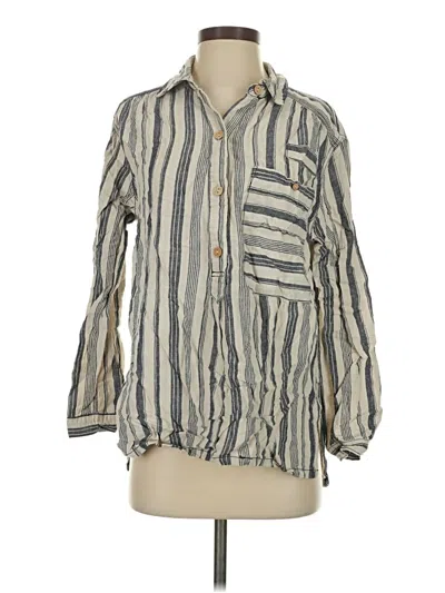 Pre-owned We The Free Long Sleeve Blouse In Gray