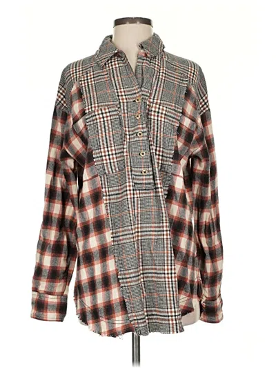Pre-owned We The Free Long Sleeve Blouse In Gray