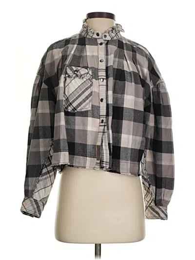 Pre-owned We The Free Long Sleeve Blouse In Gray