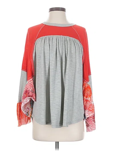Pre-owned We The Free Long Sleeve Blouse In Gray