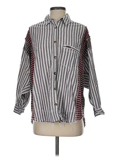 Pre-owned We The Free Long Sleeve Blouse In Gray