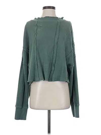 Pre-owned We The Free Long Sleeve Blouse In Green