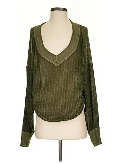 Pre-owned We The Free Long Sleeve Blouse In Green