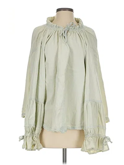 Pre-owned We The Free Long Sleeve Blouse In Green