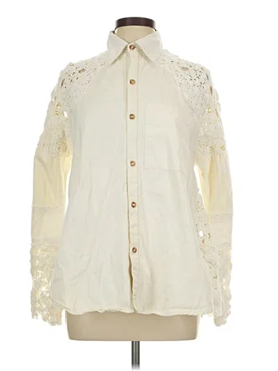 Pre-owned We The Free Long Sleeve Blouse In Ivory
