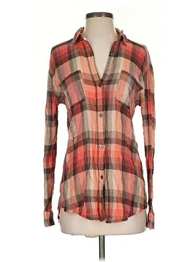 Pre-owned We The Free Long Sleeve Blouse In Orange