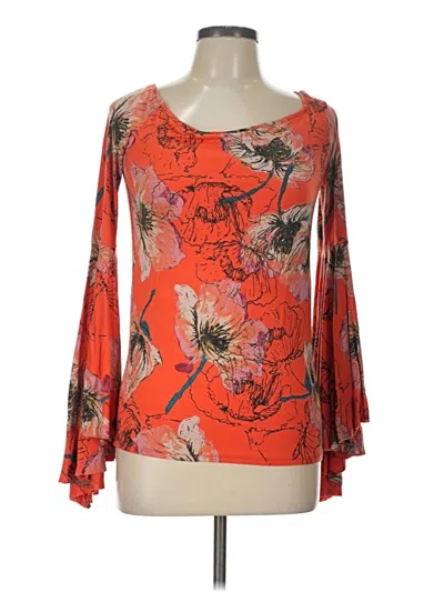 Pre-owned We The Free Long Sleeve Blouse In Orange
