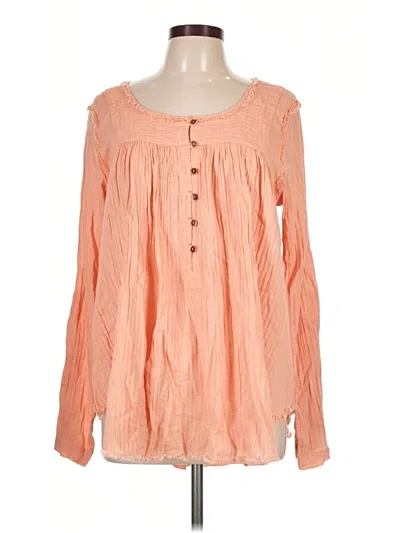 Pre-owned We The Free Long Sleeve Blouse In Orange