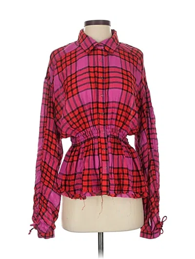 Pre-owned We The Free Long Sleeve Blouse In Pink