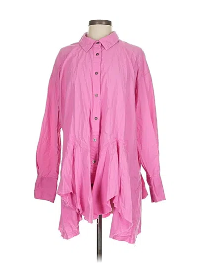 Pre-owned We The Free Long Sleeve Blouse In Pink