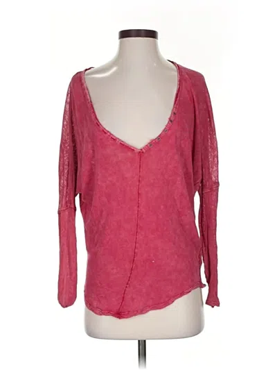 Pre-owned We The Free Long Sleeve Blouse In Pink