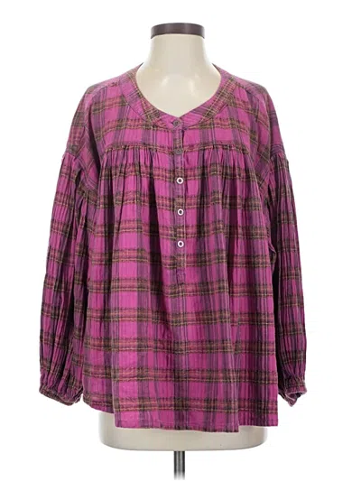 Pre-owned We The Free Long Sleeve Blouse In Pink
