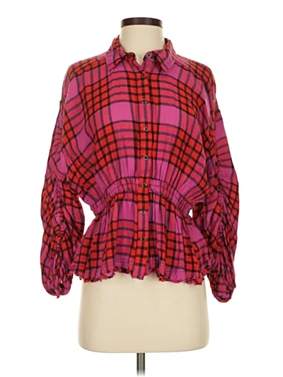 Pre-owned We The Free Long Sleeve Blouse In Pink