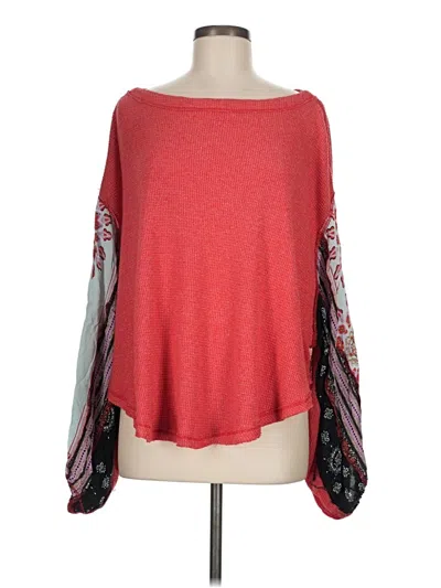Pre-owned We The Free Long Sleeve Blouse In Red