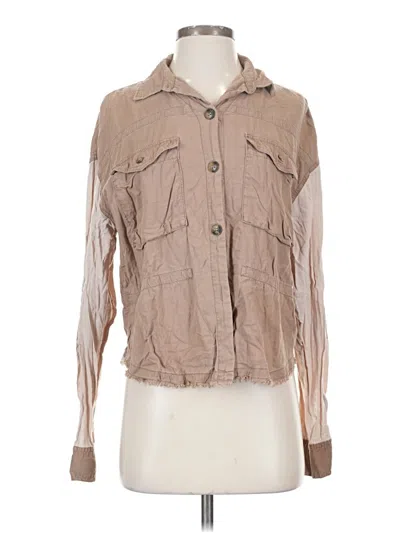 Pre-owned We The Free Long Sleeve Blouse In Tan