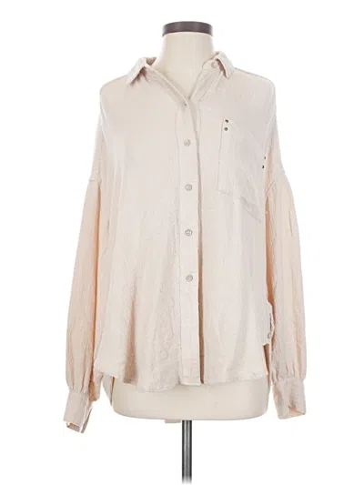Pre-owned We The Free Long Sleeve Blouse In Tan