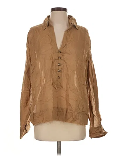 Pre-owned We The Free Long Sleeve Blouse In Tan