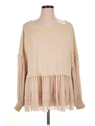 Pre-owned We The Free Long Sleeve Blouse In Tan