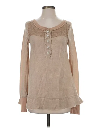 Pre-owned We The Free Long Sleeve Blouse In Tan