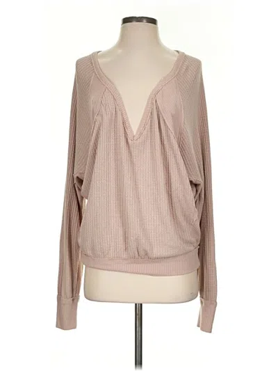 Pre-owned We The Free Long Sleeve Blouse In Tan