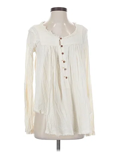 Pre-owned We The Free Long Sleeve Blouse In White