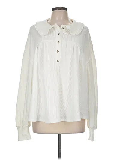 Pre-owned We The Free Long Sleeve Blouse In White
