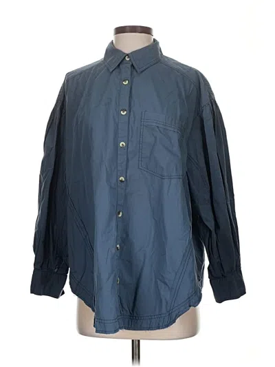 Pre-owned We The Free Long Sleeve Button Down Shirt In Blue
